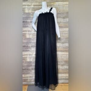 Free People X Brenda Knight M black flowy goth pant suit